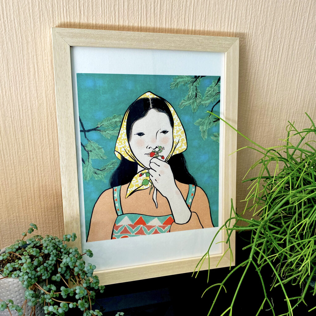 Illustration encadrée de Nastassia B disponible dans la boutique de créateurs Le Générateur à Strasbourg en Alsace