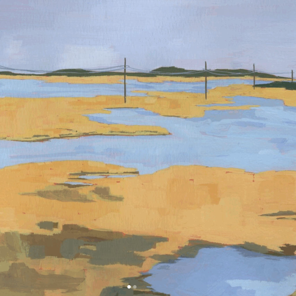 Illustration paysage de Jaune, Jeanne Tocqueville, disponible dans le concept store L'Écrin à Strasbourg