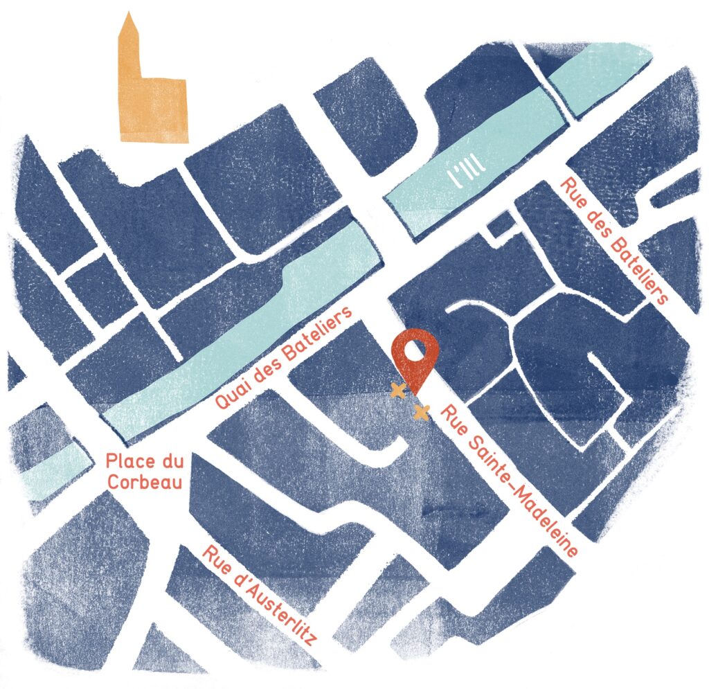 Plan pour accéder aux boutiques de créateurs Le Générateur et L'Écrin à Strasbourg