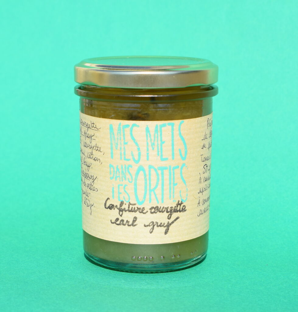 Confiture artisanale d'Alsace courgette earl grey de Mes mets dans les orties