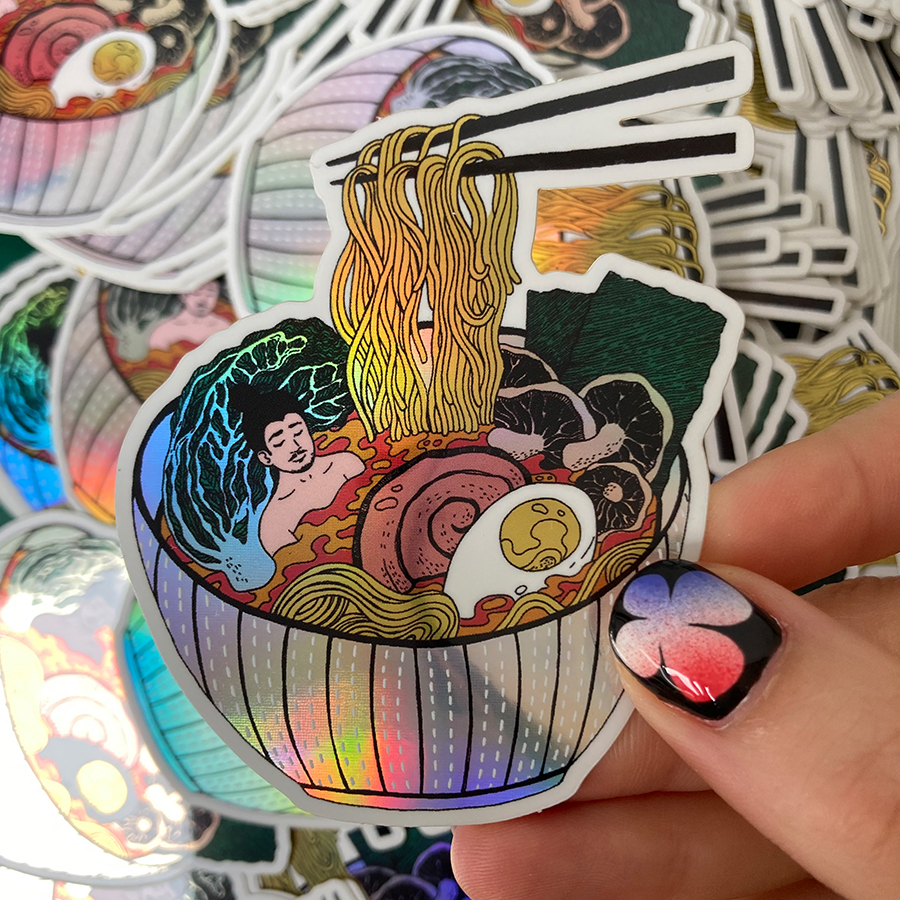 Sticker ramen d'Amypiou, boutique de créateurs L'Écrin à Strasbourg