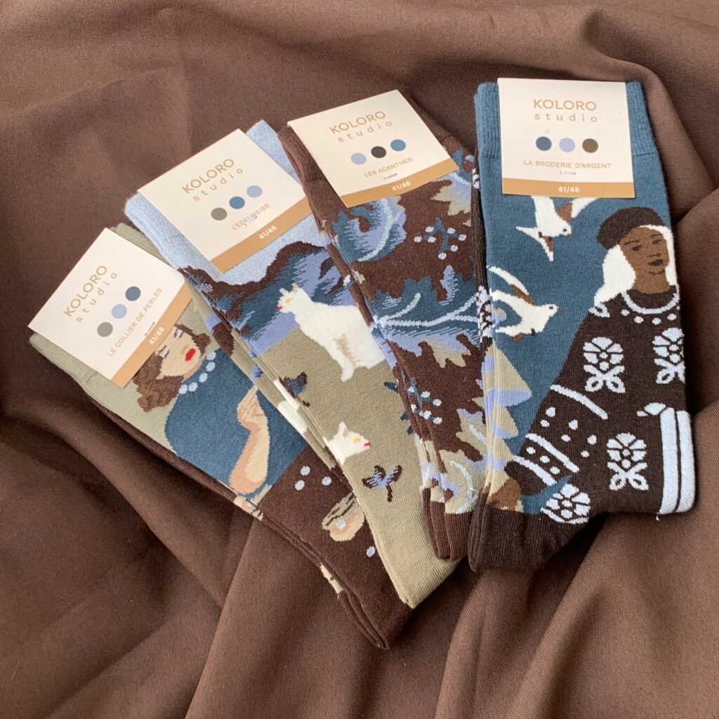 Chaussettes Koloro disponibles à Strasbourg dans le concept store l'Écrin