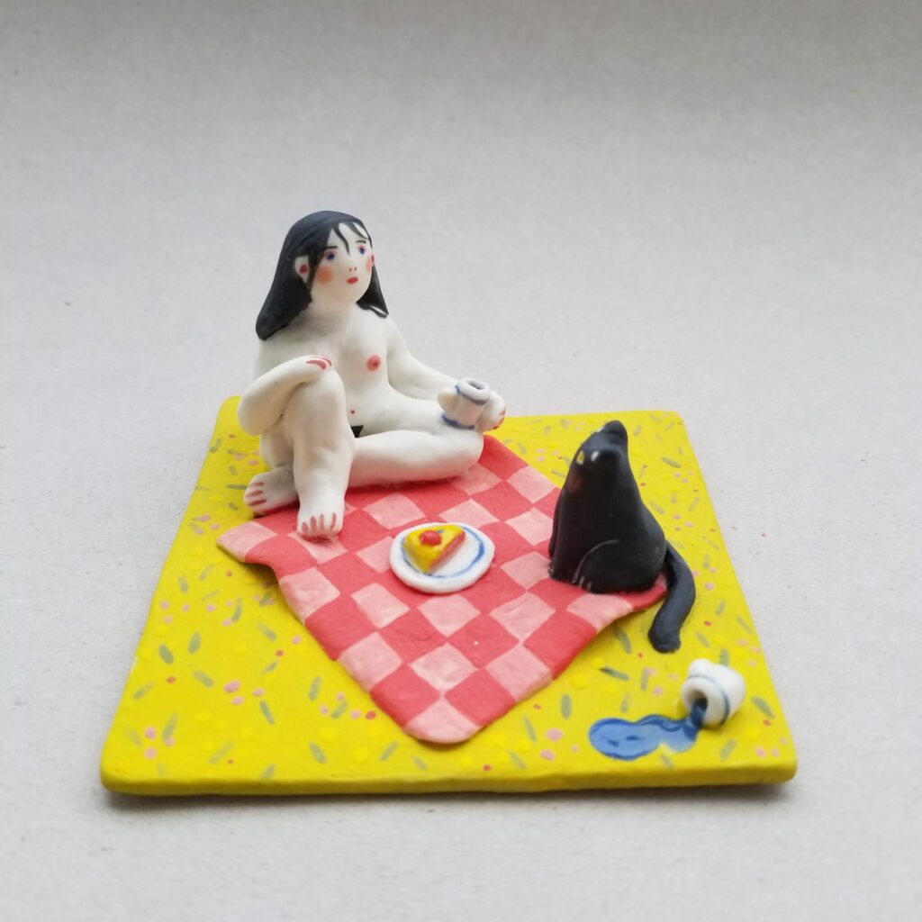 Ceramique illustrée pique-nique d'Adelle Zanotti