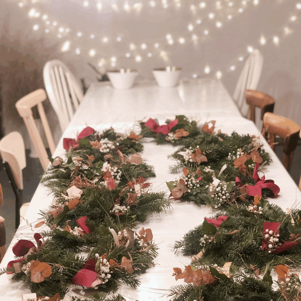 Atelier couronne de Noël